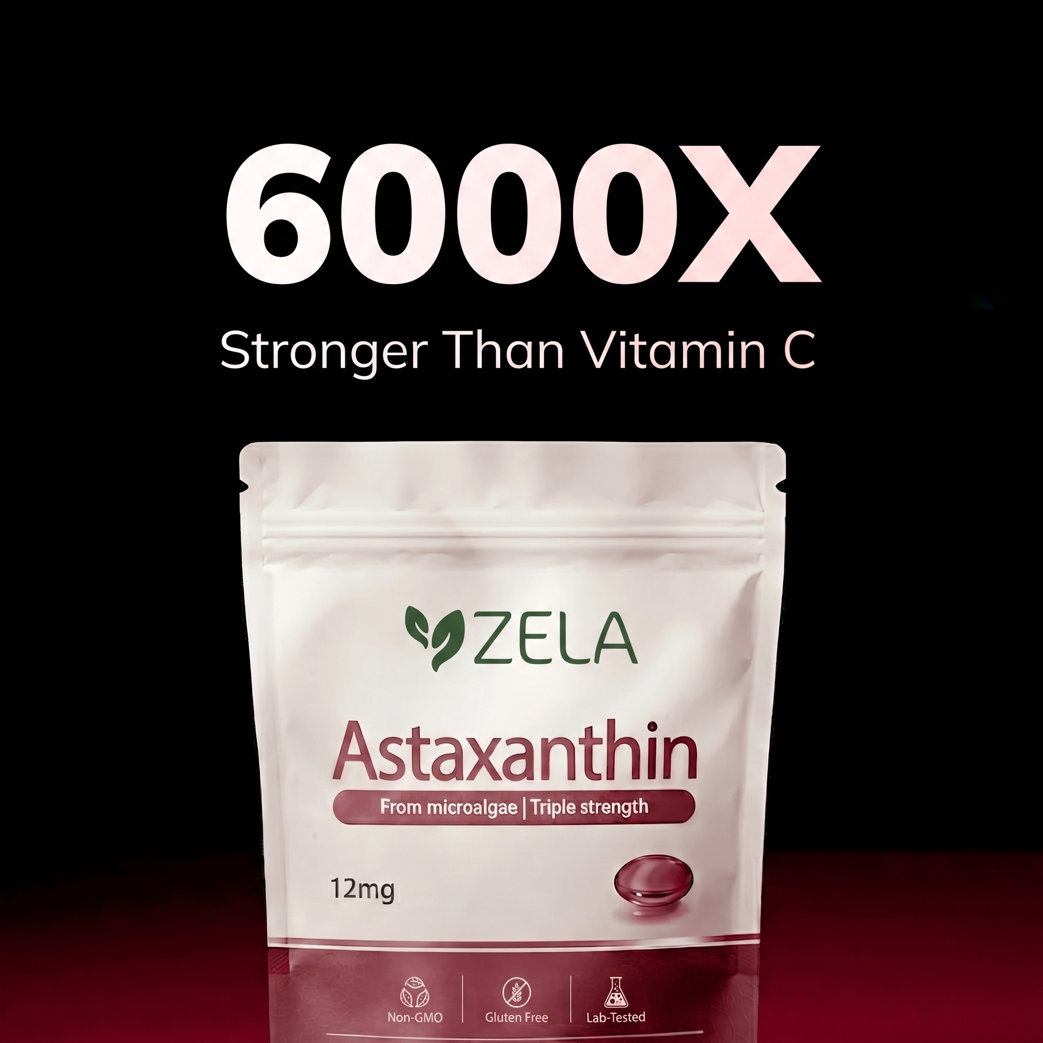 Zela Astaxanthin - Nature’s Most Powerful Antioxidant for Whole Body Support & Cellular Protection